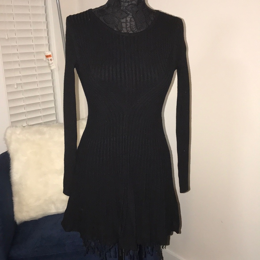 Express sweater dress with pleated detail.